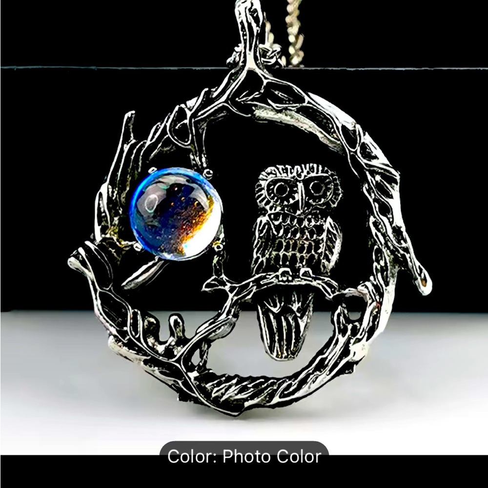Fashion Necklace silver tone with moon stone